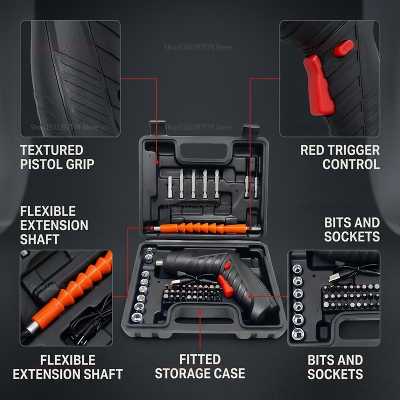 47Pcs Rechargeable Cordless El - Electric Screwdriver Rechargeable Usb recension och pris