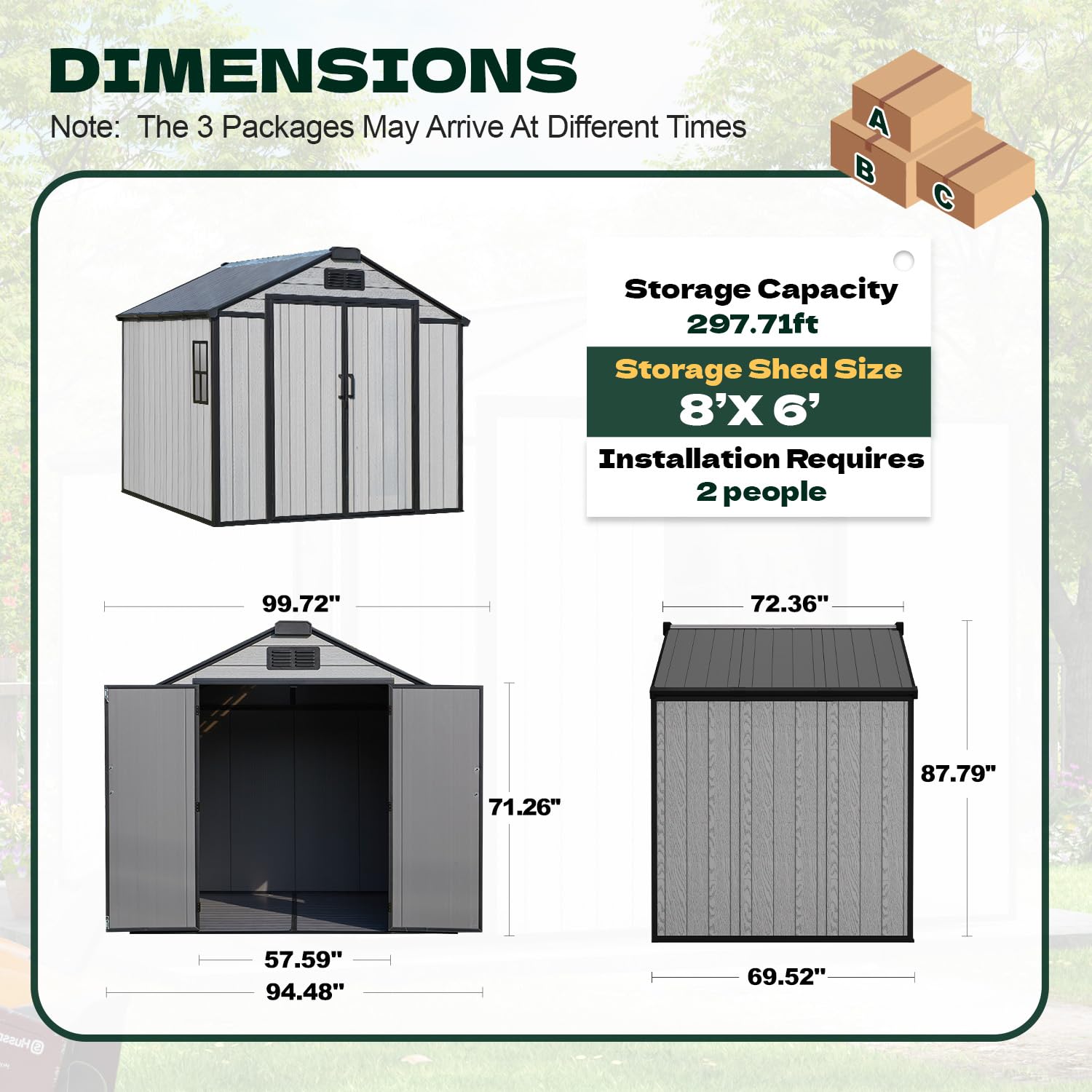 8x6 FT Resin Outdoor Storage S - Garden Tools recension och pris