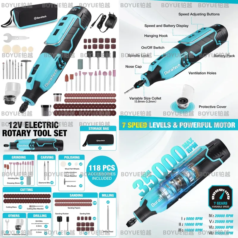 12V Cordless Rotary Tool 5000- - Cordless Rotary Tool Kit Accessories recension och pris