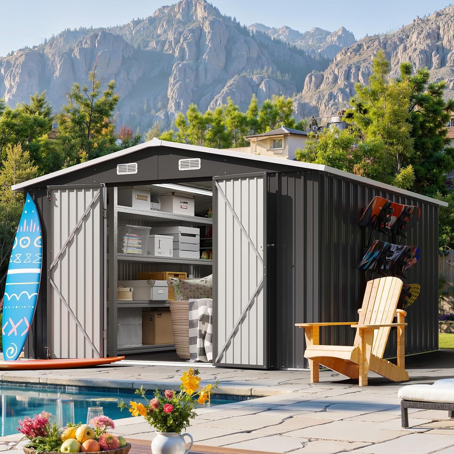 10x12FT Outdoor Storage Shed W - Garden Tools recension och pris