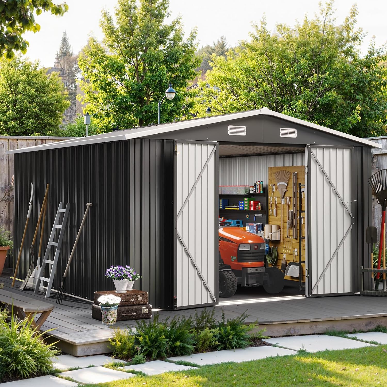 10x12FT Outdoor Storage Shed W - Garden Tools recension och pris