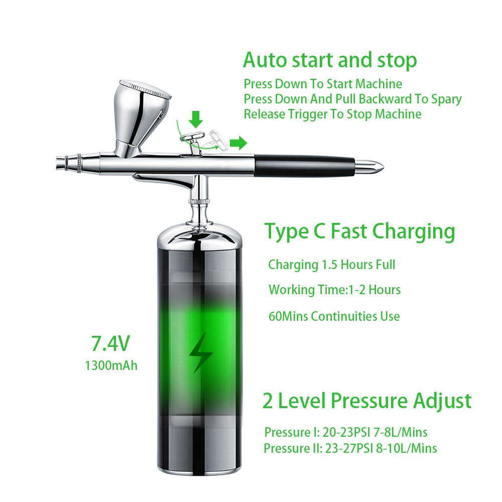 Cordless Portable Airbrush Com - Airbrush Kit With Mini Compressor recension och pris