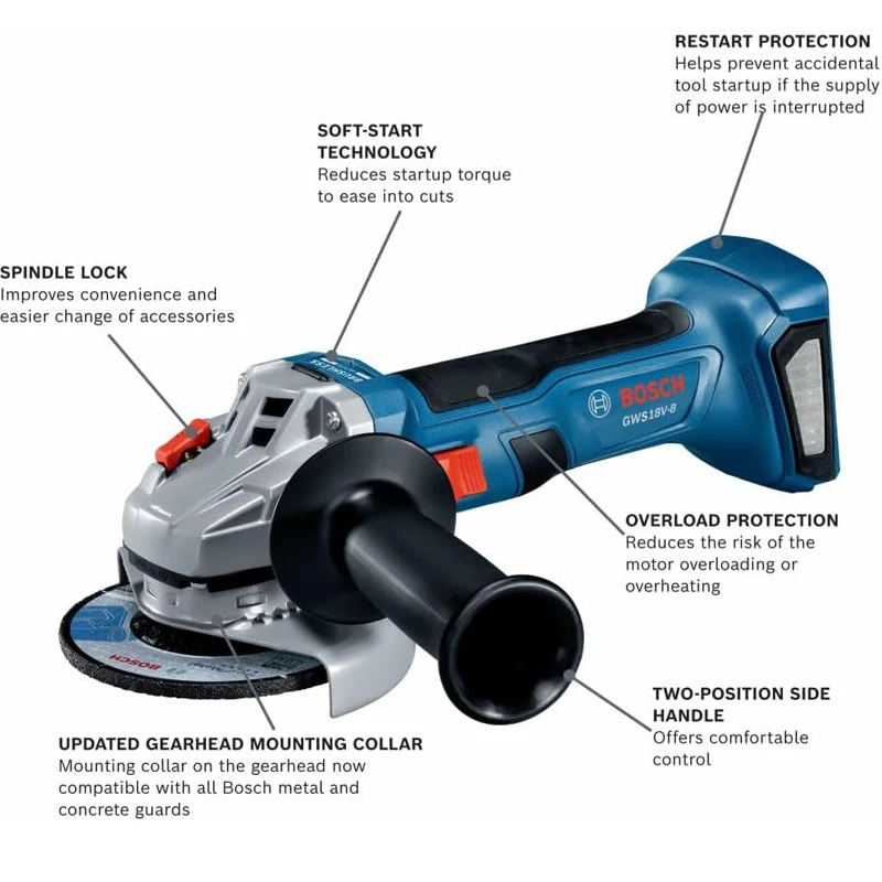 BOSCH GWS 18V-8 Cordless Angle - Brushless Angle Grinder Battery Powered recension och pris