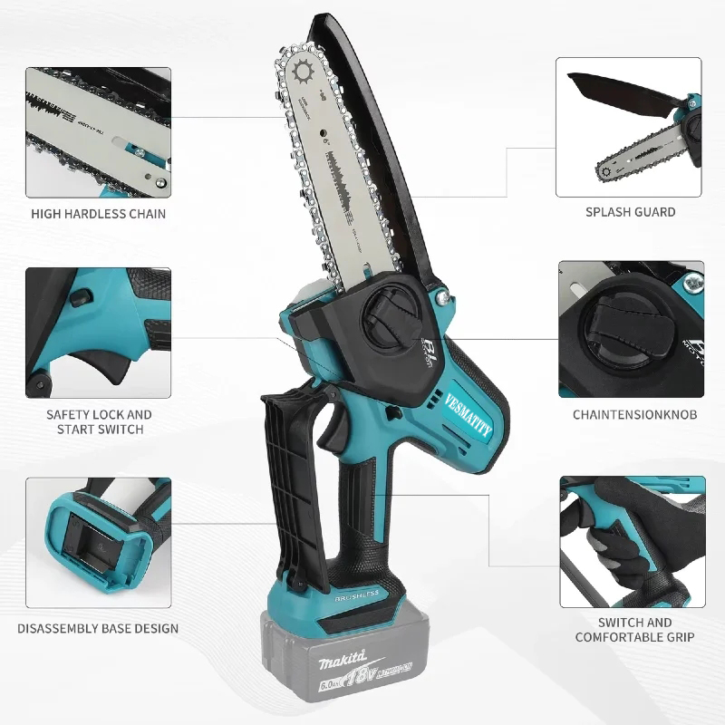 Electric 6-inch Logging Sawzal - Mini Electric Chainsaw 6 Inch recension och pris