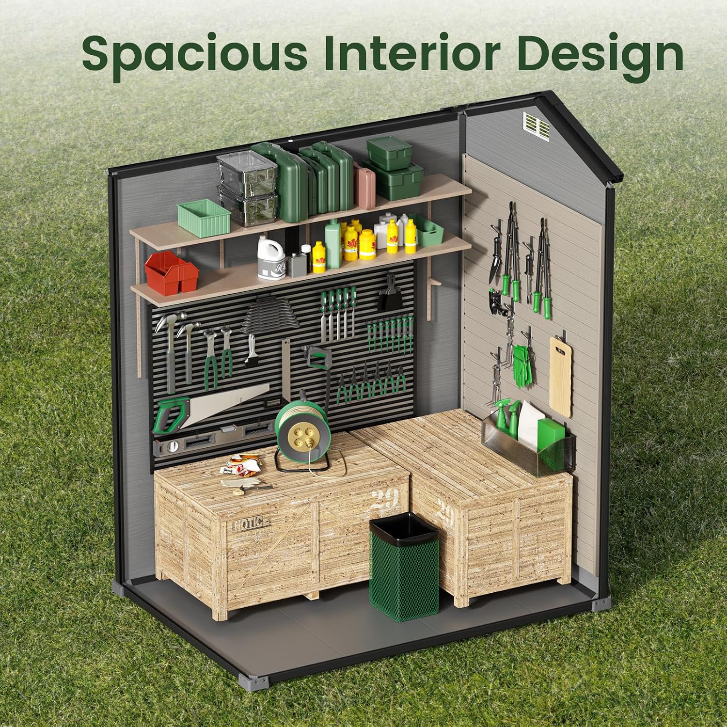 Outdoor Storage Shed with Floo - Garden Tools recension och pris