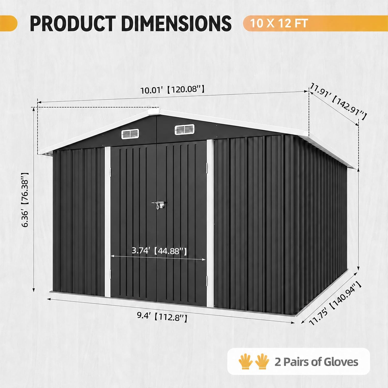 10x12FT Metal Outdoor Storage  - Garden Tools recension och pris
