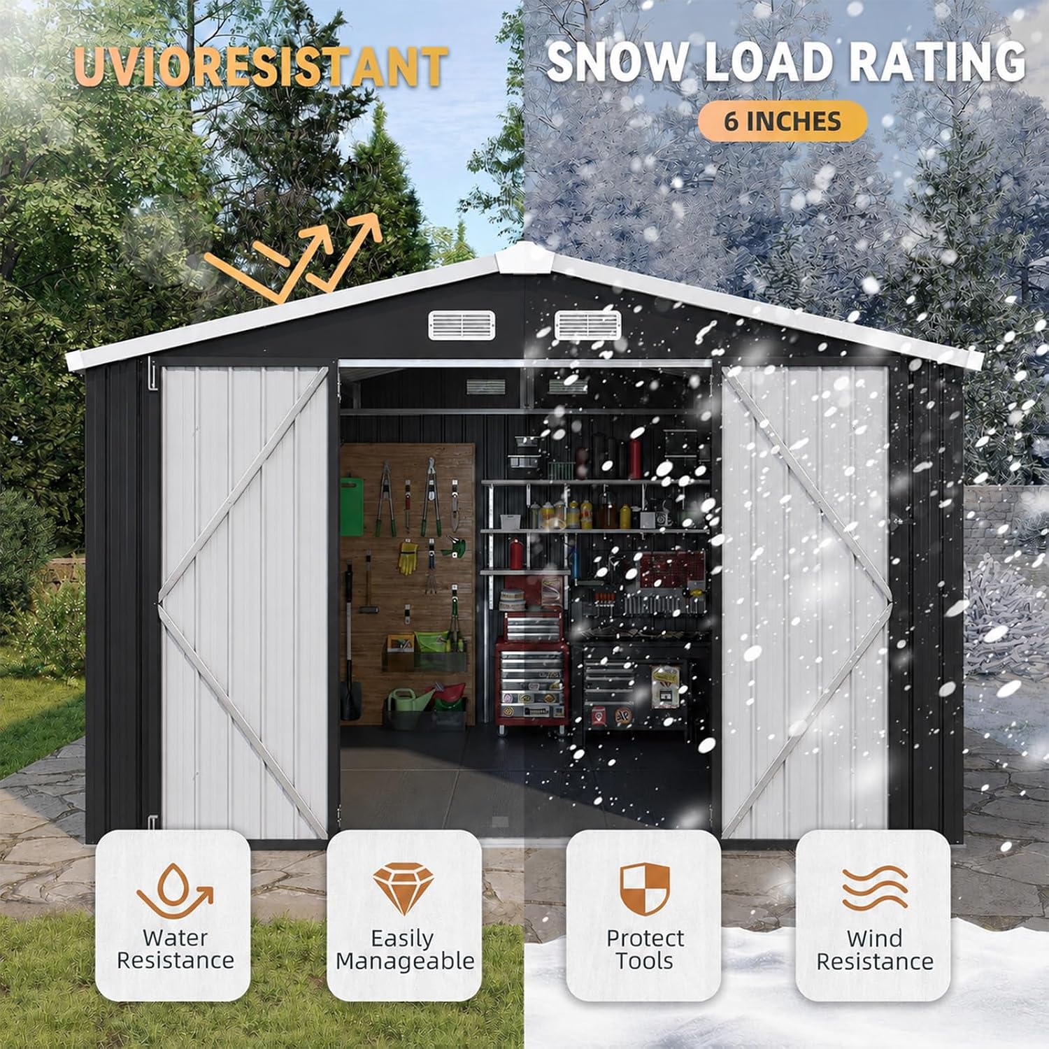 10x12FT Metal Outdoor Storage  - Garden Tools recension och pris