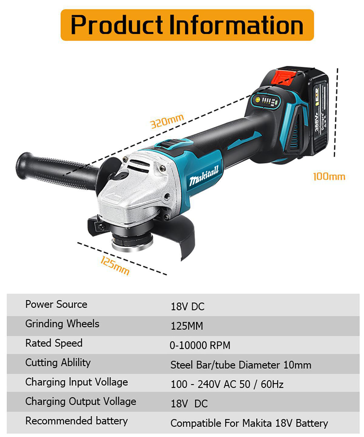21V Brushless Angle Grinder Br - Brushless Angle Grinder Battery Powered recension och pris
