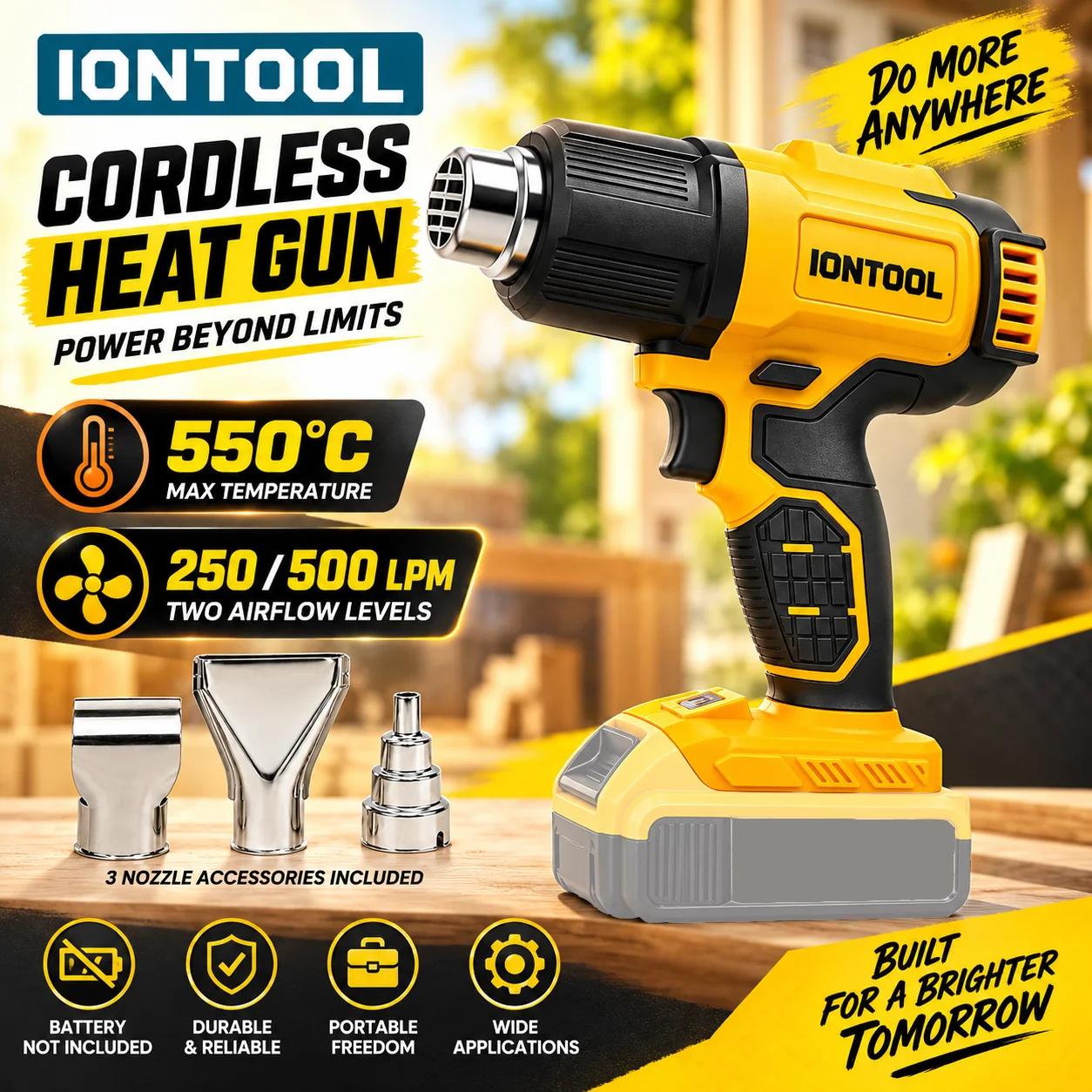 IONTOOL Yellow 550℃ Fast Heati - Cordless Heat Gun For Shrink Tubing recension och pris